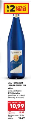 Wino białe półsłodkie Lauterbach Liebfraumilch promocja w Kaufland