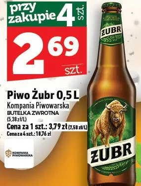 Piwo Żubr 0.5l promocja w TOPAZ