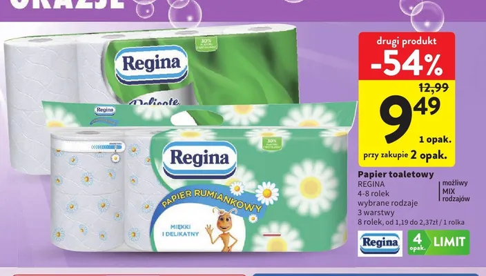 Papier toaletowy Regina Delicate 8-pak promocja w Intermarche