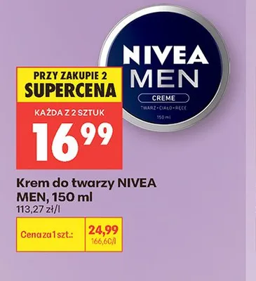 Krem do twarzy NIVEA MEN promocja w Biedronka