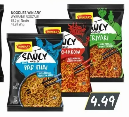 Noodles Saucy 5 smaków Winiary promocja w Słoneczko