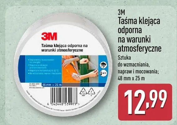 Taśma klejąca odporna na warunki atmosferyczne promocja w Aldi