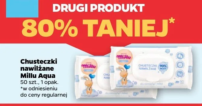 Chusteczki nawilżane Millu Aqua promocja w Netto