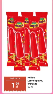 Lody na patyku oranżada Hellena promocja w Dino
