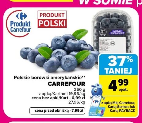 Borówki amerykańskie Carrefour promocja w Carrefour Market