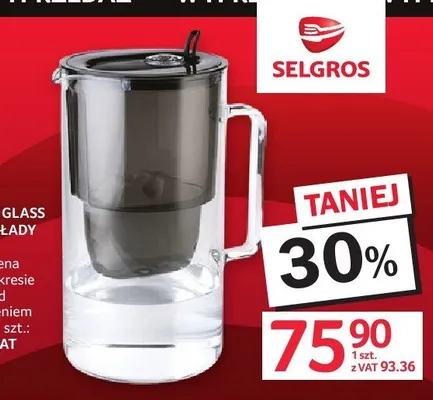Zestaw dzbanek filtrujący Dafi Glass + 2 wkłady filtrujące promocja w Selgros