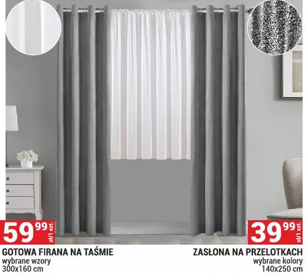 ZASŁONA NA PRZELOTACH wybrane kolory 140x250 cm promocja w Merkury Market