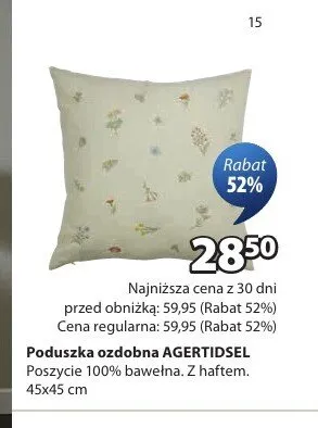Poduszka ozdobna AGERTIDSEL 45x45cm promocja w Jysk