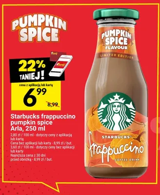 Napój kawowy Starbucks Frappuccino pumpkin spice promocja w Twój Market