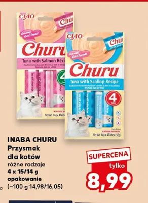 Przysmak dla kotów Inaba Churu tuńczyk z łososiem 4-pak promocja w Kaufland