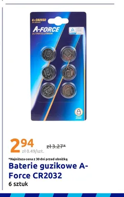 Baterie guzikowe A-Force CR2032 promocja w Action