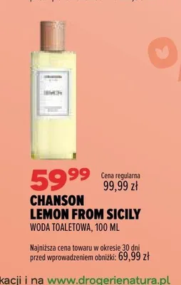 Woda toaletowa Chanson Lemon from Sicily promocja w Drogerie Natura
