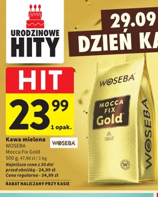 Kawa mielona Woseba Mocca Fix Gold promocja w Intermarche