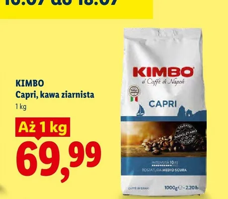 Kawa ziarnista Kimbo Capri promocja w Lidl