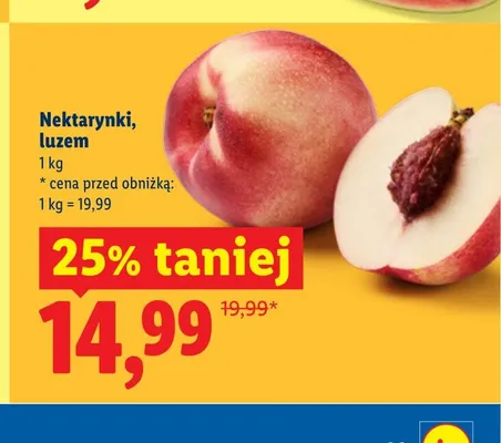 Nektarynki luzem promocja w Lidl