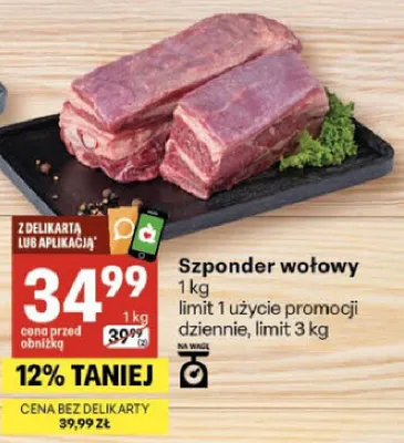 Szponder wołowy promocja w Delikatesy Centrum
