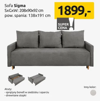 Sofa Sigma promocja w Black Red White