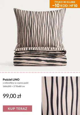 Pościel z mikrofibry Lino w czarne paski promocja w Homla