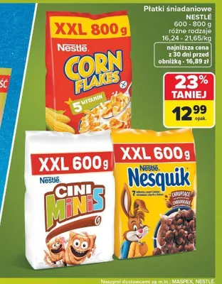 Płatki śniadaniowe Corn Flakes Nestlé promocja w Carrefour Market