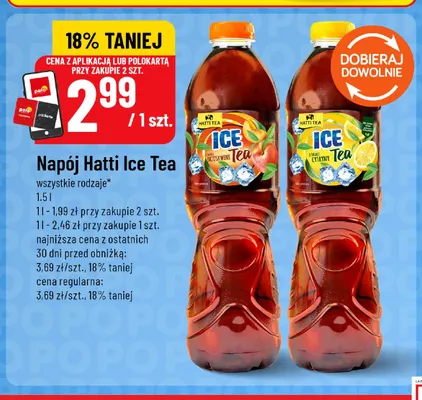 Napój Hatti Ice Tea o smaku brzoskwini promocja w POLOmarket
