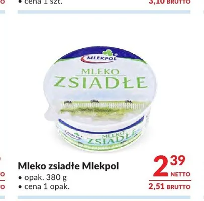 Mleko zsiadłe Mlekpol promocja w Makro