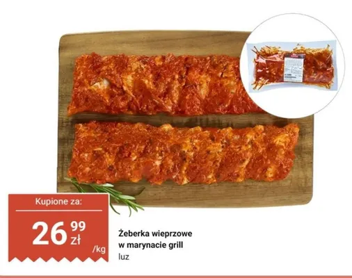 Żeberka wieprzowe w marynacie grill luz promocja w Dino