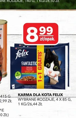 Karma dla kota FELIX Fantastic 4-pak 85g promocja w Top Market