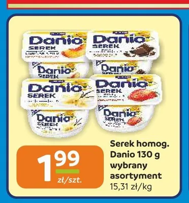 Serek homogenizowany Danio 130g promocja w Społem Częstochowa