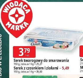 Serek twarogowy z czosnkiem i ziołami Croisés promocja w Leclerc