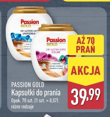 Kapsułki do prania PASSION GOLD Universal promocja w Aldi