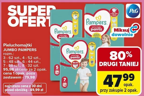 Pieluchomajtki Jumbo rozmiar 3 promocja w Carrefour Market