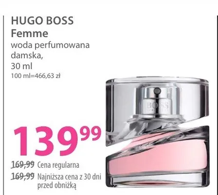 Woda perfumowana damska Hugo Boss Femme promocja w Hebe