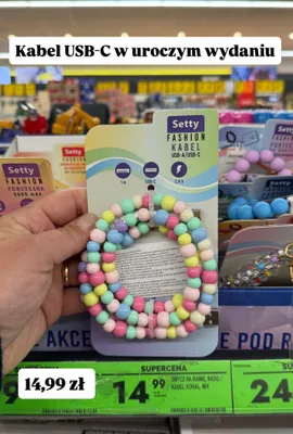 Kabel USB-C koraliki promocja w Biedronka