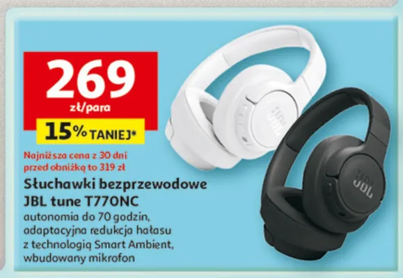 Słuchawki bezprzewodowe JBL Tune T770NC promocja w Auchan