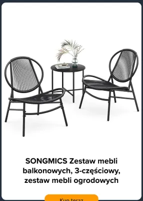 Zestaw mebli balkonowych SONGMICS 3-częściowy promocja w Amazon