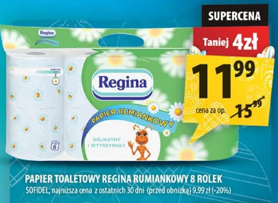 Papier toaletowy Regina Rumiankowy 8 rolek promocja w Arhelan