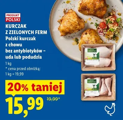 Polski kurczak z chowu bez antybiotyków - podudzia Kurczak z Zielonych Ferm promocja w Lidl