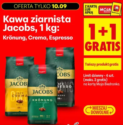 Kawa ziarnista Jacobs Crema promocja w Biedronka