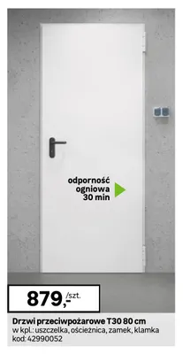 Drzwi przeciwpożarowe T30 80 cm promocja w Leroy Merlin