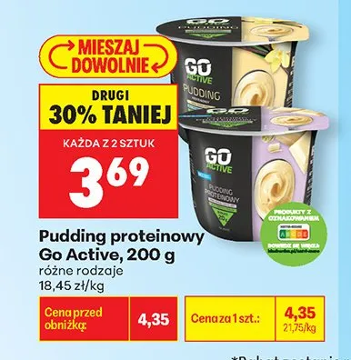 Pudding proteinowy Go Active promocja w Biedronka