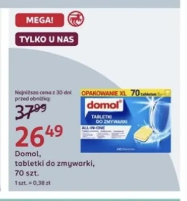 Tabletki do zmywarki Domol promocja w Rossmann
