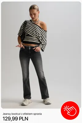 Jeansy bootcut z efektem sprania Cropp promocja w Cropp