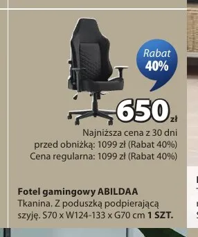 Fotel gamingowy Abildaa promocja w Jysk