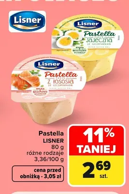 Pasta jajeczna ze szczypiorkiem Lisner Pastella promocja w Carrefour