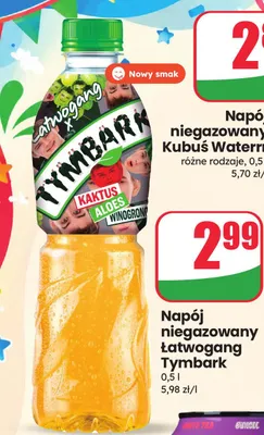 Napój niegazowany Łatwogang Tymbark kaktus aloes winogrono promocja w Dino