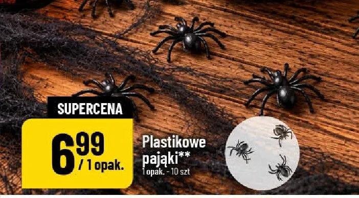 Plastikowe pająki 10-pak promocja w POLOmarket