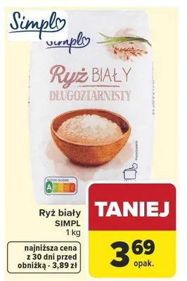 Ryż biały długoziarnisty Simpl promocja w Carrefour