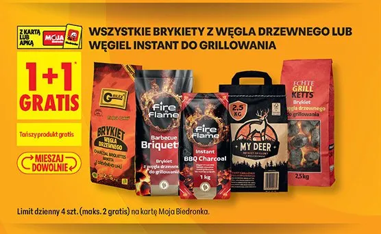 Brykiet z węgla drzewnego promocja w Biedronka