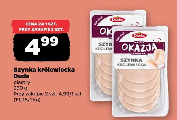 Szynka królewiecka plastry 250 g promocja w Netto