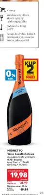 Wino bezalkoholowe musujące białe wytrawne Mionetto promocja w Kaufland